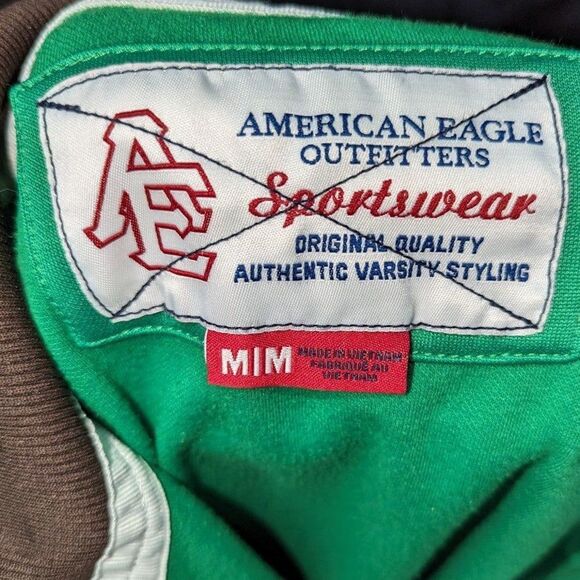 Vintage American Eagle Medium Sportswear Green Zip Up Track Jacket Y2K - Picture 10 of 10